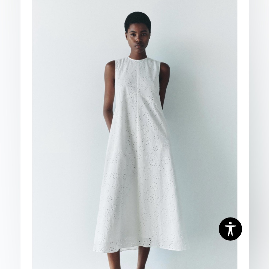 Zara Nwt Zw Collection Embroidery White Dress 8571/115